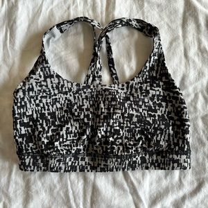 Lulu Lemon Energy bra black/white pattern size 6